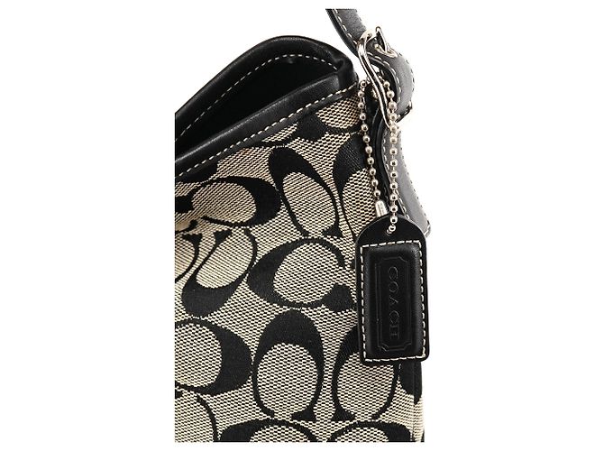 Coach Borsa a tracolla 6845 Grey Black Signature Canvas - vista 7
