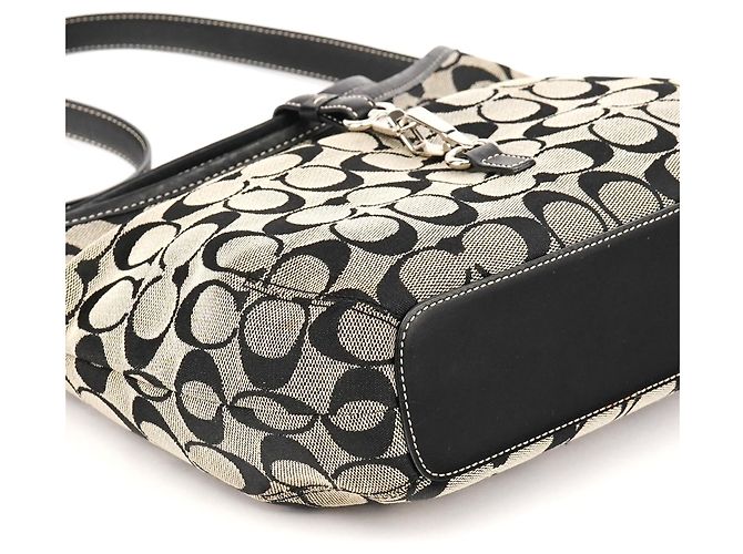 Coach Borsa a tracolla 6845 Grey Black Signature Canvas - vista 8