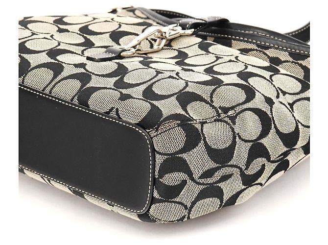 Coach Borsa a tracolla 6845 Grey Black Signature Canvas - vista 9