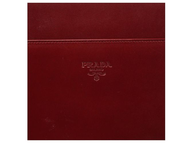 Prada Borsa con manico in pelle Vitello bordeaux - vista 11