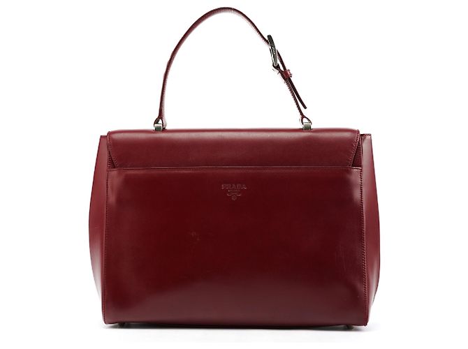 Prada Borsa con manico in pelle Vitello bordeaux - vista 3