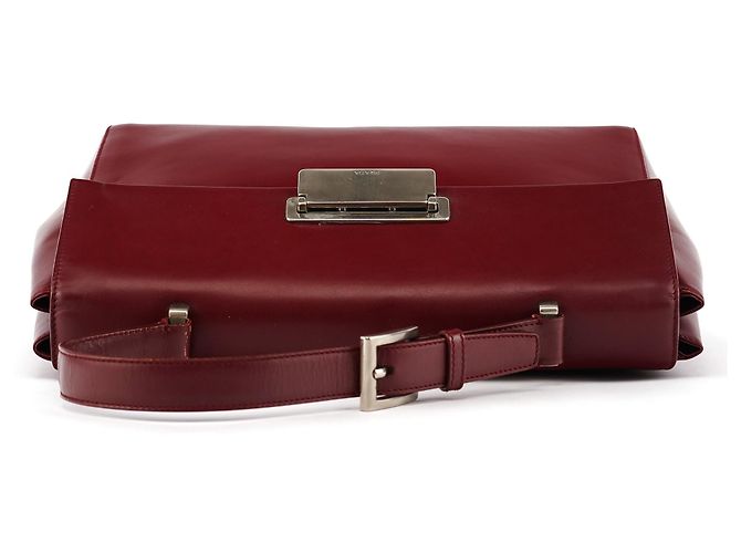 Prada Borsa con manico in pelle Vitello bordeaux - vista 4