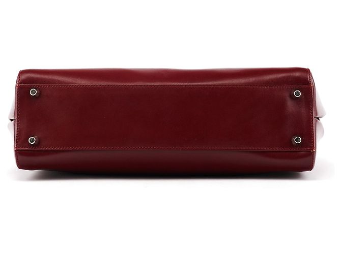 Prada Borsa con manico in pelle Vitello bordeaux - vista 5