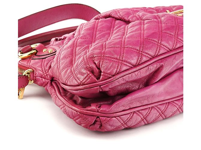 Marc Jacobs Borsa a tracolla Stam in pelle trapuntata rosa - vista 9