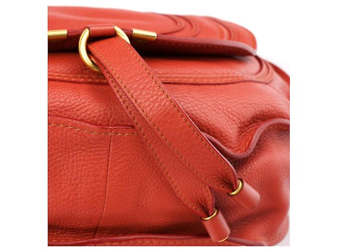 Chloé Borsa a tracolla Marcie in pelle rosso pallido - vista 10