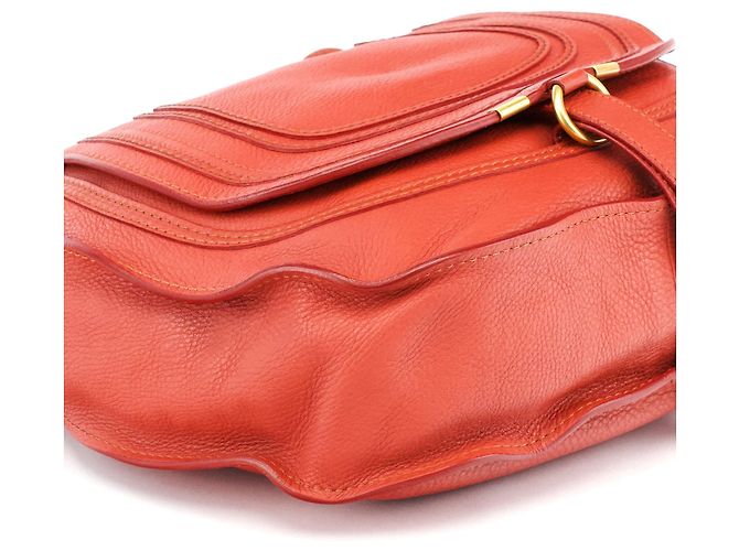 Chloé Borsa a tracolla Marcie in pelle rosso pallido - vista 11