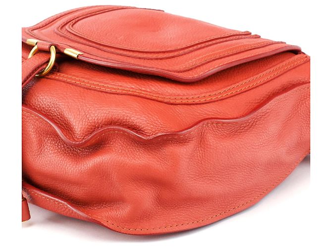 Chloé Borsa a tracolla Marcie in pelle rosso pallido - vista 12