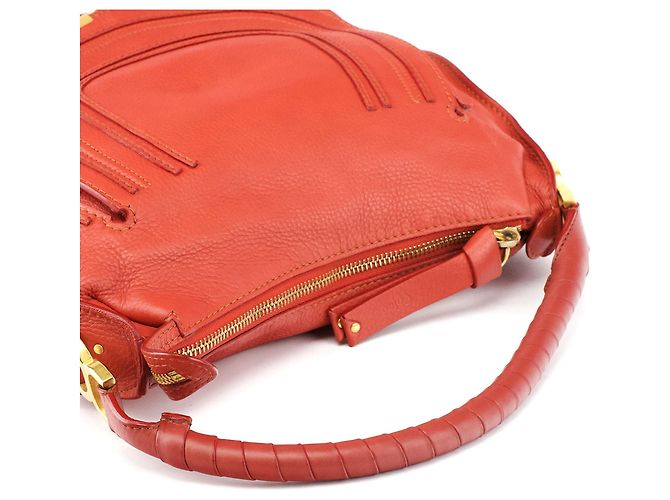 Chloé Borsa a tracolla Marcie in pelle rosso pallido - vista 13