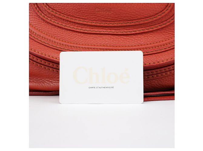 Chloé Borsa a tracolla Marcie in pelle rosso pallido - vista 15
