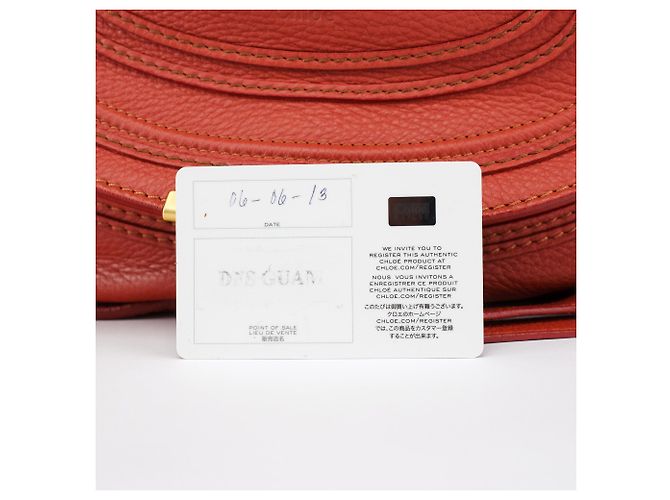 Chloé Borsa a tracolla Marcie in pelle rosso pallido - vista 16