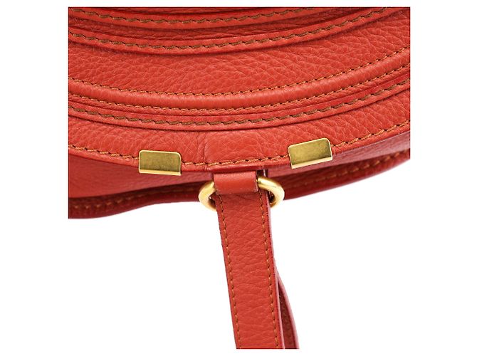 Chloé Borsa a tracolla Marcie in pelle rosso pallido - vista 7