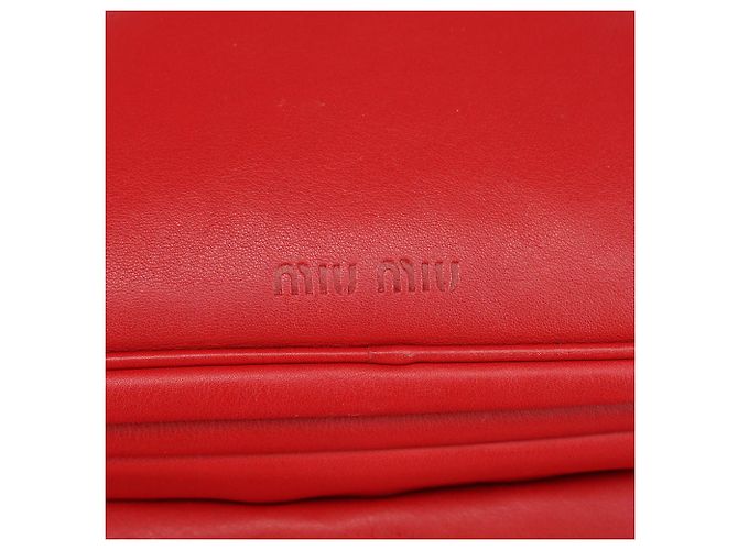 Miu Miu Borsa Hobo in vitello rosso con chiusura a rotazione Fall 2003 - vista 11
