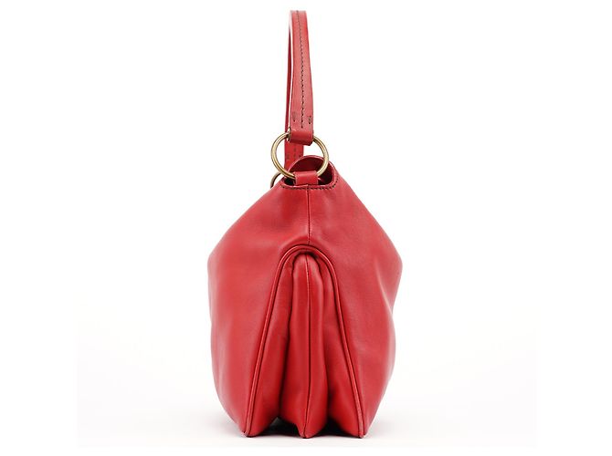 Miu Miu Borsa Hobo in vitello rosso con chiusura a rotazione Fall 2003 - vista 2