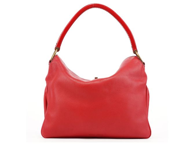 Miu Miu Borsa Hobo in vitello rosso con chiusura a rotazione Fall 2003 - vista 3