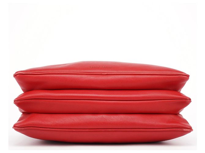 Miu Miu Borsa Hobo in vitello rosso con chiusura a rotazione Fall 2003 - vista 5