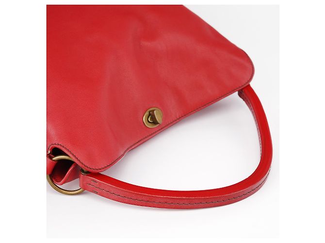 Miu Miu Borsa Hobo in vitello rosso con chiusura a rotazione Fall 2003 - vista 8