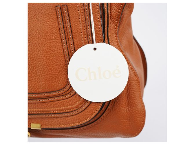 Chloé Borsa a tracolla Marcie in pelle marrone - vista 11
