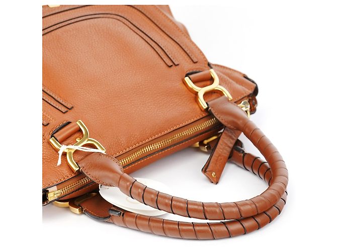 Chloé Borsa a tracolla Marcie in pelle marrone - vista 15