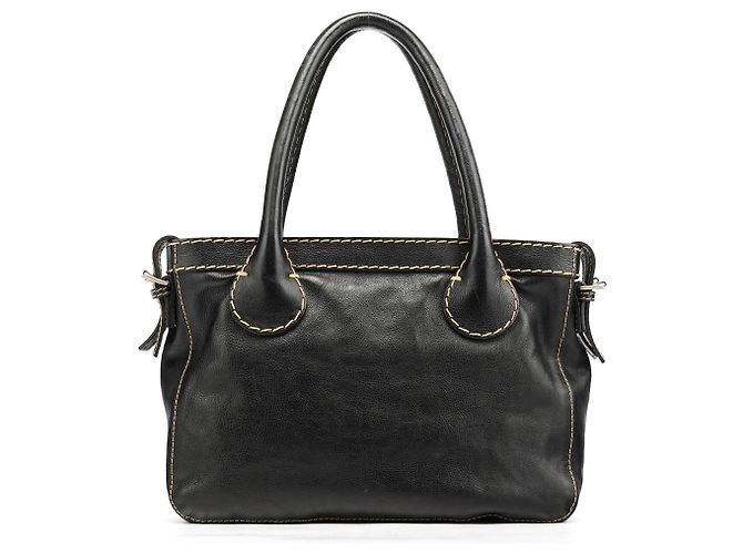 Chloé Borsa Tote Edith in pelle nera - vista 3