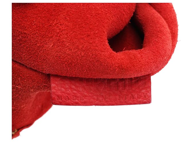 Miu Miu Borsa a tracolla in pelle martellata rossa con corda - vista 11