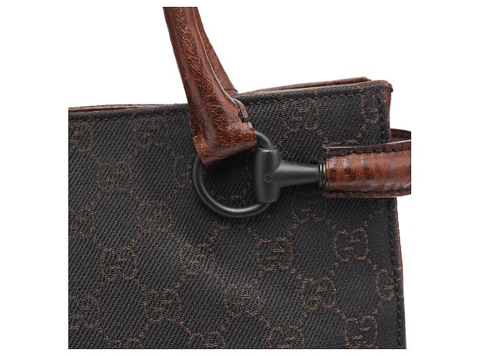 Gucci Borsa Tote Brown GG Horsebit - vista 6