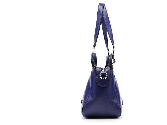 Marc by Marc Jacobs Borsa Bowling Classica 2-Way in Pelle Blu Cobalto - vista 2