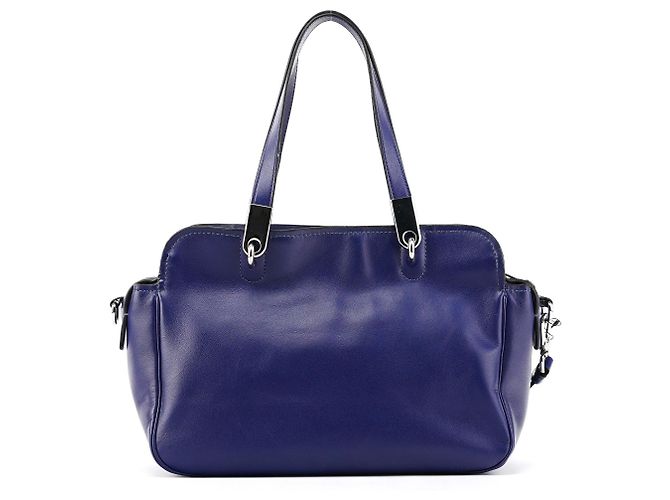 Marc by Marc Jacobs Borsa Bowling Classica 2-Way in Pelle Blu Cobalto - vista 3