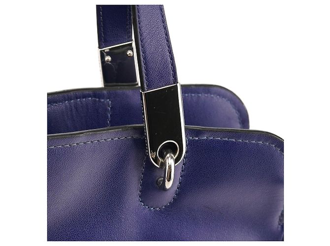 Marc by Marc Jacobs Borsa Bowling Classica 2-Way in Pelle Blu Cobalto - vista 7