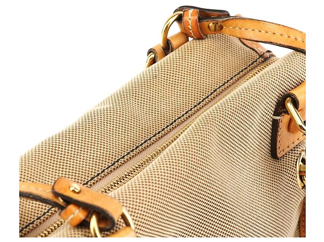 Chloé Borsa Tote Harley in tela beige tan - vista 10
