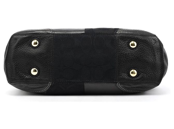 Coach Borsa Tote Hamptons 12454 in pelle patchwork nera - vista 4