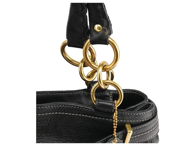 Coach Borsa Tote Hamptons 12454 in pelle patchwork nera - vista 6