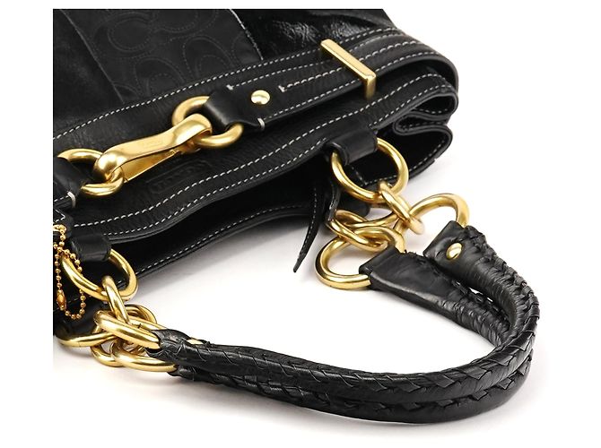 Coach Borsa Tote Hamptons 12454 in pelle patchwork nera - vista 9