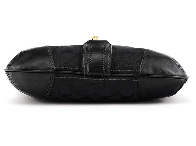 Coach 11058 Borsa a Tracolla Hobo Signature Hamptons Nera - vista 4