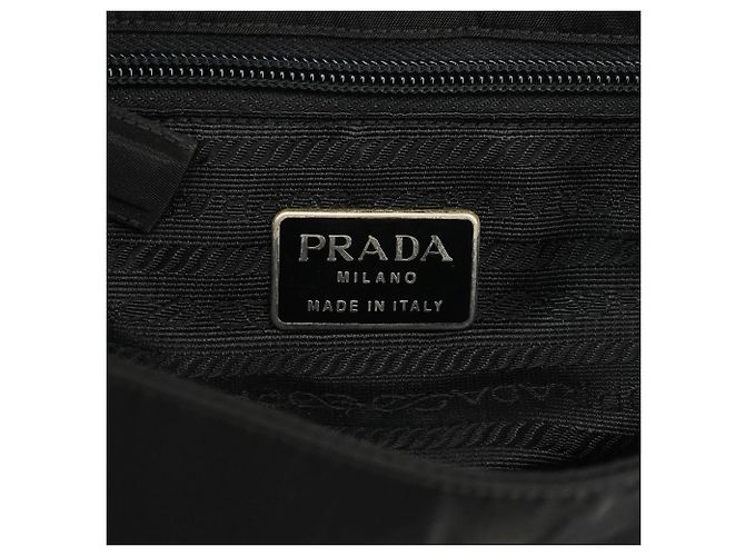 Prada Borsa a mano in nylon Tessuto Metal nero - vista 10