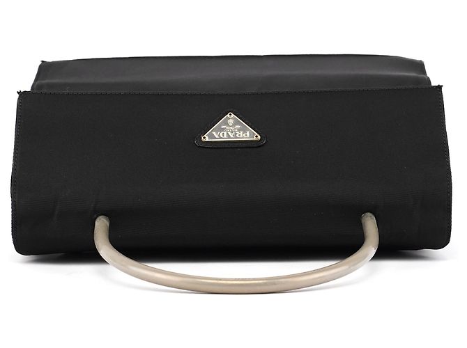 Prada Borsa a mano in nylon Tessuto Metal nero - vista 4