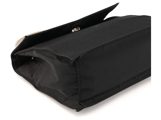 Prada Borsa a mano in nylon Tessuto Metal nero - vista 7