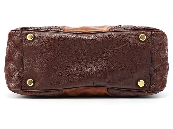 Marc Jacobs Bolsa Bowling em couro acolchoado Tan Burgundy - vista 5