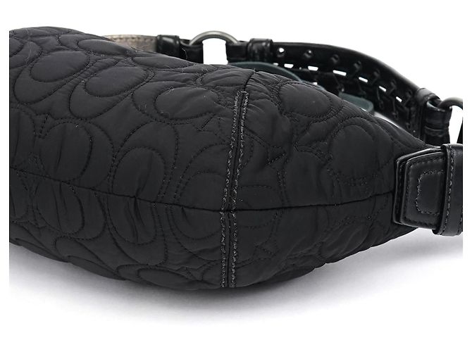 Coach Borsa a tracolla in nylon trapuntato nera - vista 11