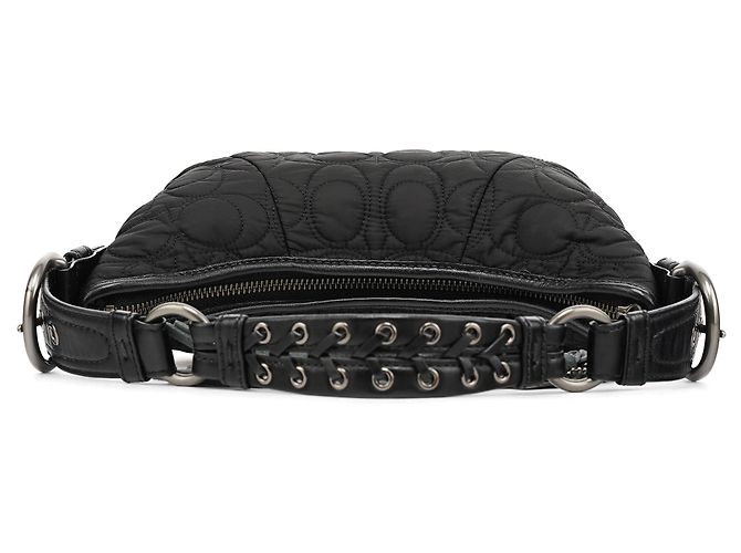 Coach Borsa a tracolla in nylon trapuntato nera - vista 4