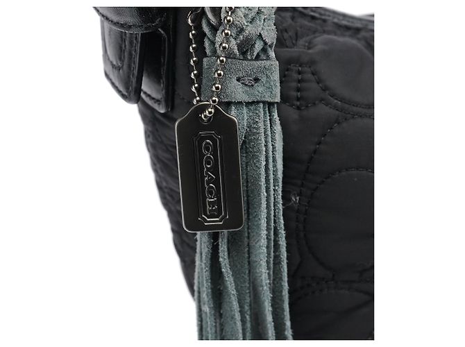 Coach Borsa a tracolla in nylon trapuntato nera - vista 6