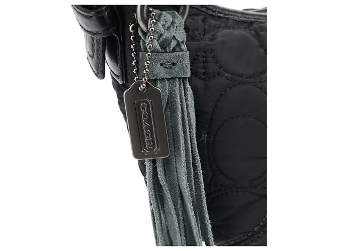 Coach Borsa a tracolla in nylon trapuntato nera - vista 7