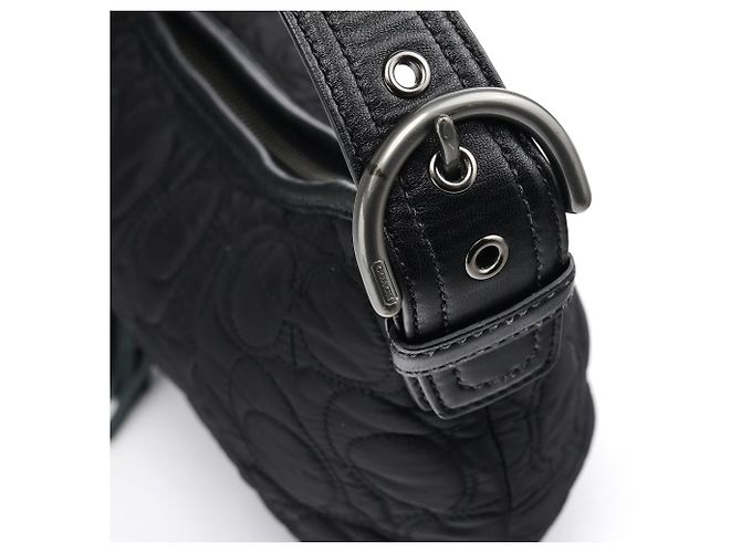 Coach Borsa a tracolla in nylon trapuntato nera - vista 8