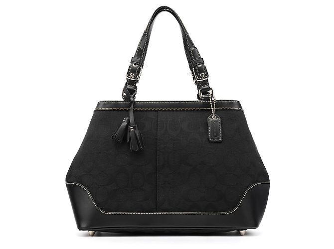 Coach Borsa Tote 6830 Black Signature Canvas - vista 3