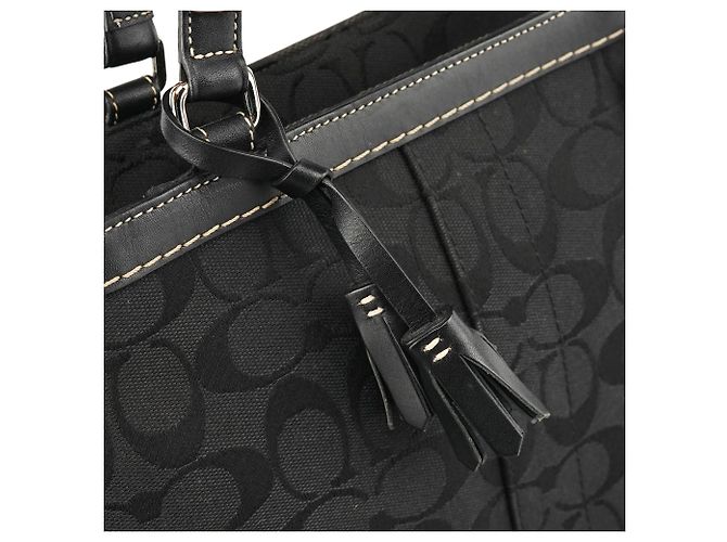 Coach Borsa Tote 6830 Black Signature Canvas - vista 6