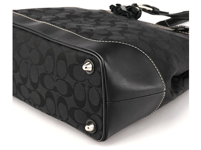 Coach Borsa Tote 6830 Black Signature Canvas - vista 8