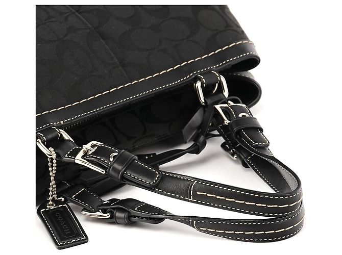 Coach Borsa Tote 6830 Black Signature Canvas - vista 9