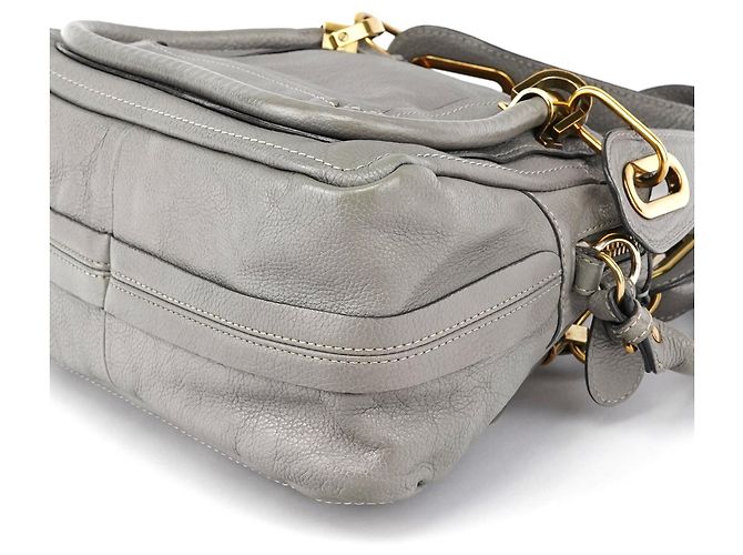 Chloé Borsa Paraty 2-Way in pelle grigia - vista 10