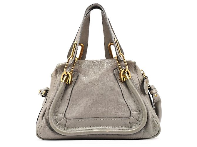 Chloé Borsa Paraty 2-Way in pelle grigia - vista 3