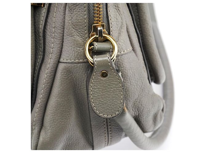 Chloé Borsa Paraty 2-Way in pelle grigia - vista 8