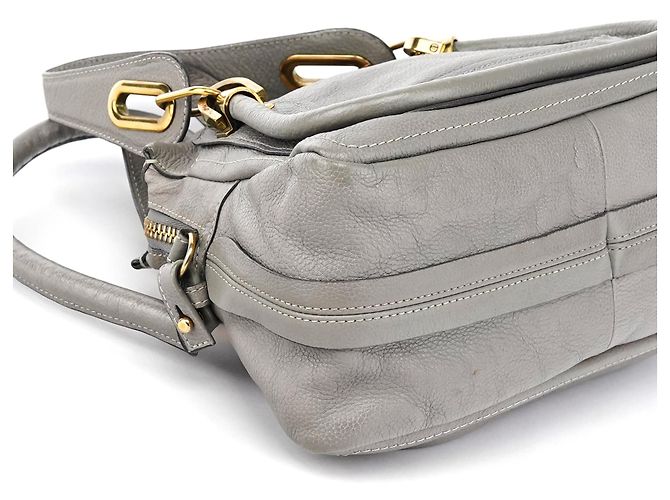 Chloé Borsa Paraty 2-Way in pelle grigia - vista 9